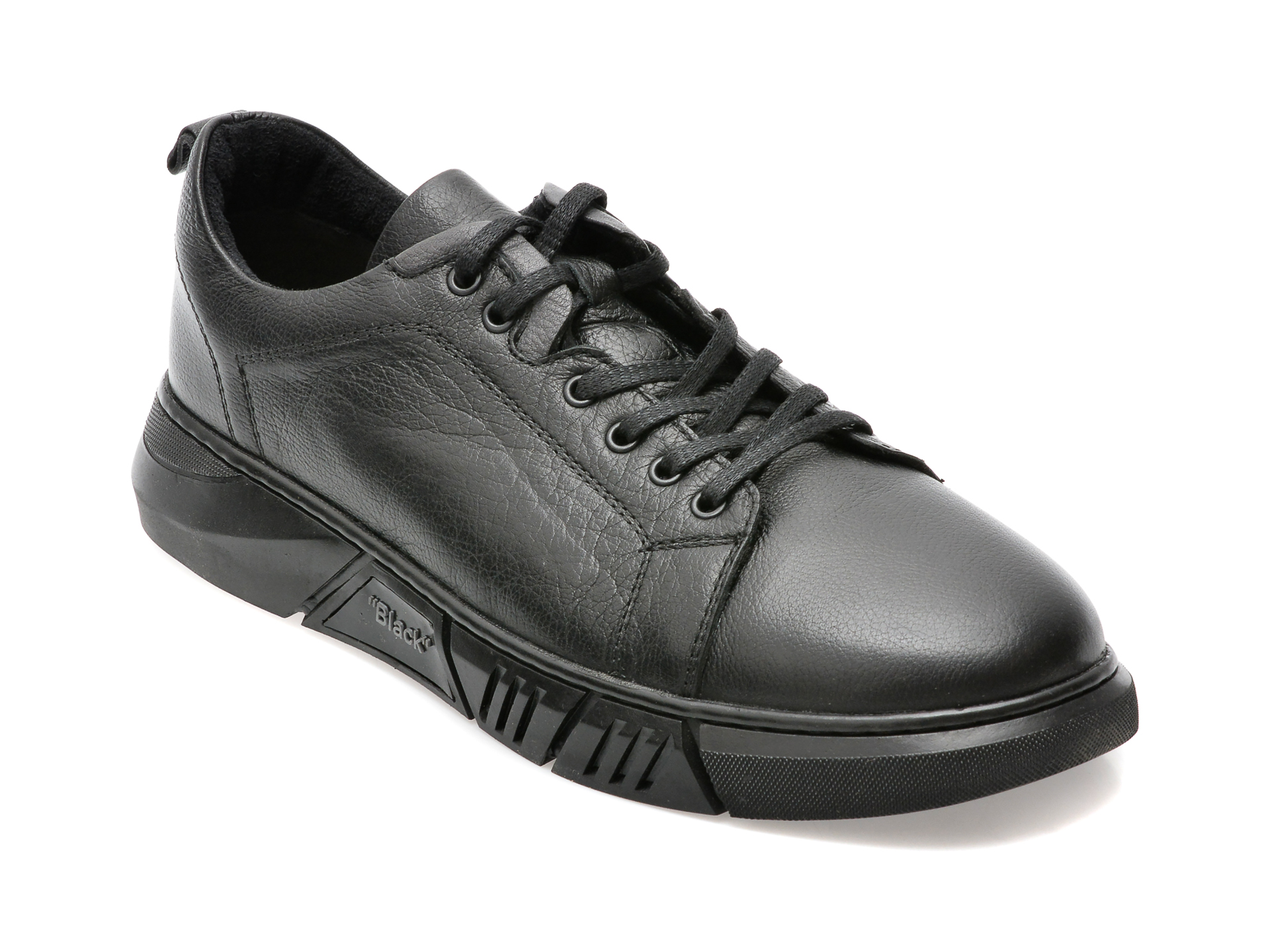 Pantofi OTTER negri, 55212, din piele naturala /barbati/pantofi imagine noua