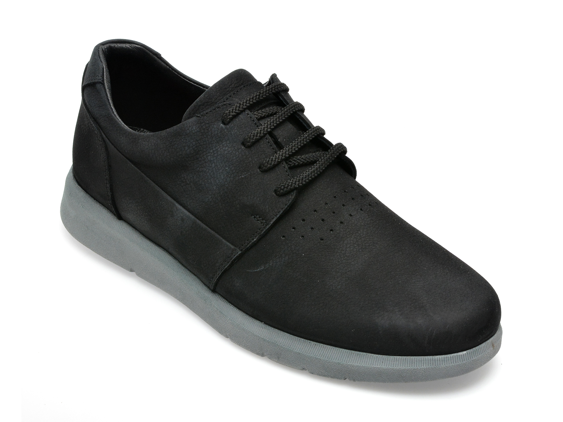 Pantofi OTTER negri, 6021, din nabuc /barbati/pantofi imagine noua