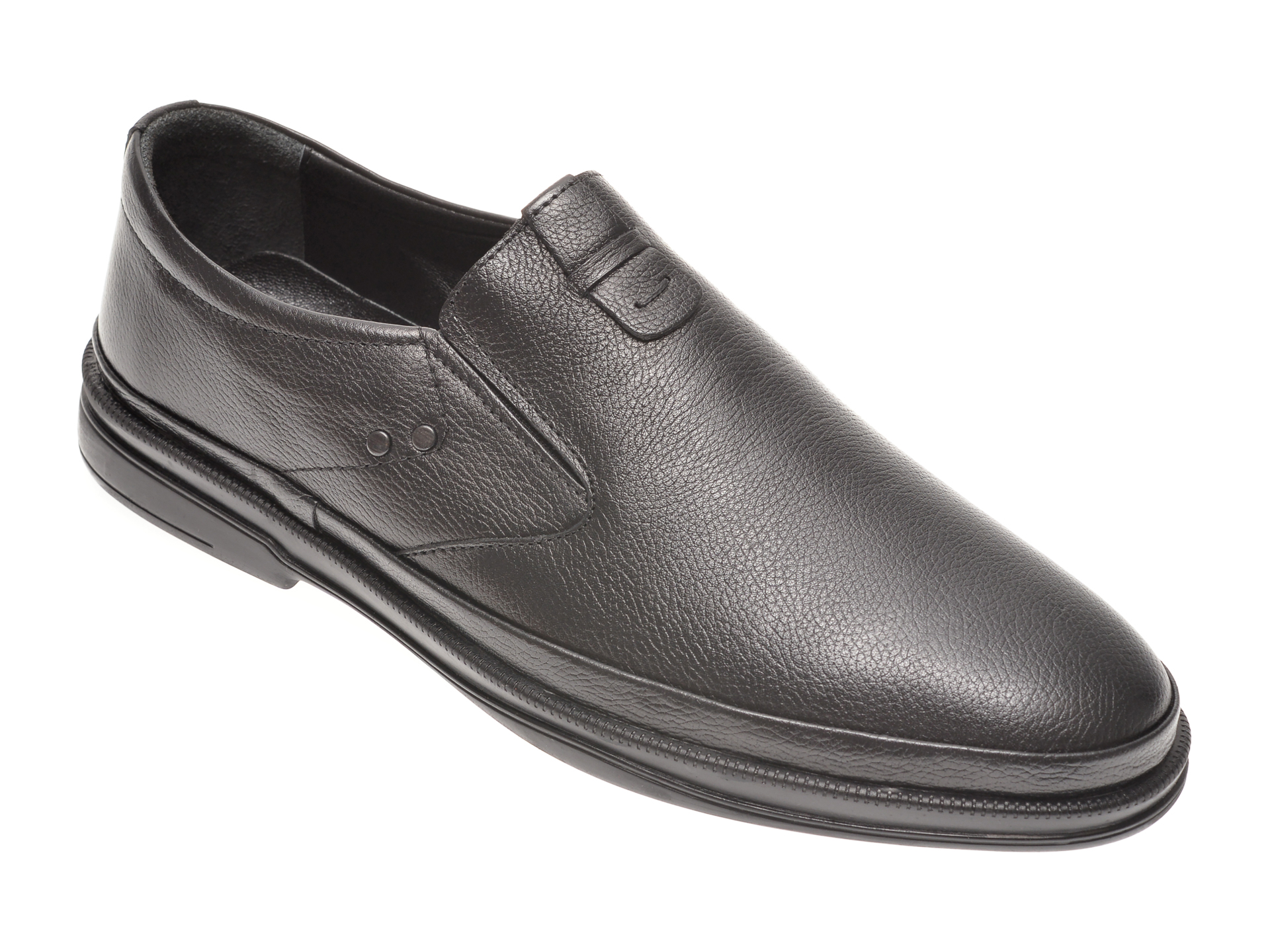 Pantofi OTTER negri, 66401, din piele naturala imagine Black Friday 2021