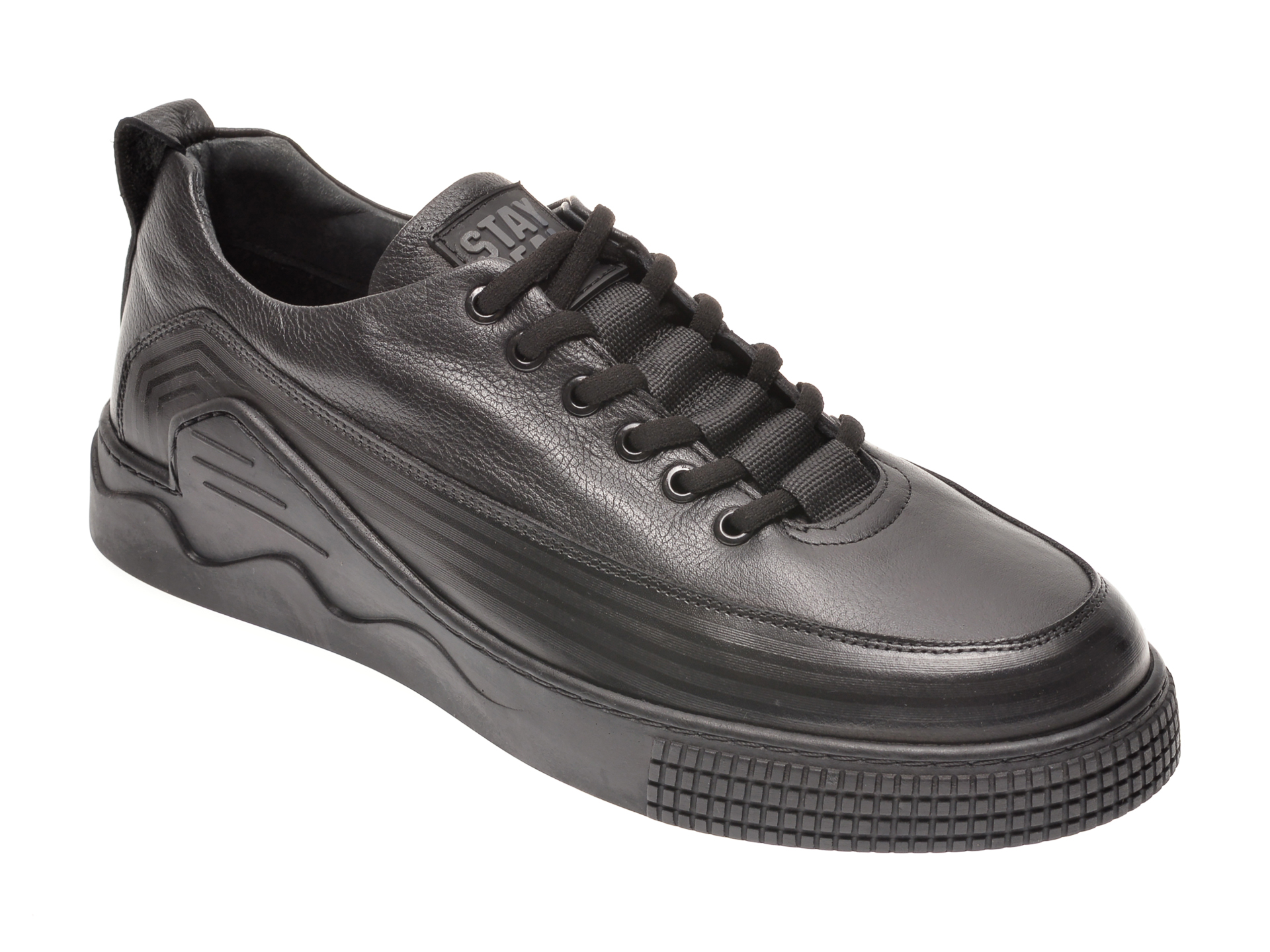Pantofi OTTER negri, 66701, din piele naturala