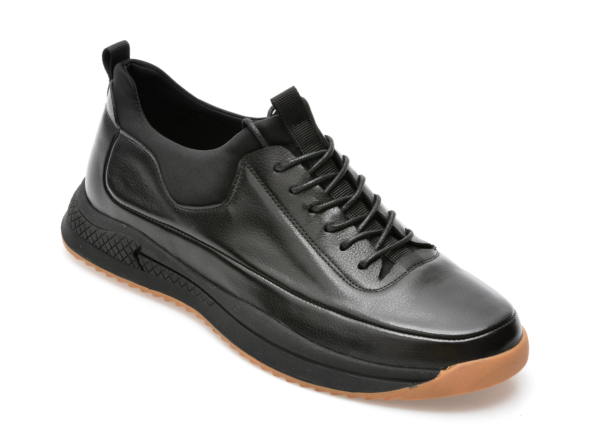 Pantofi OTTER negri, 70893, din piele naturala /barbati/pantofi imagine noua 2022
