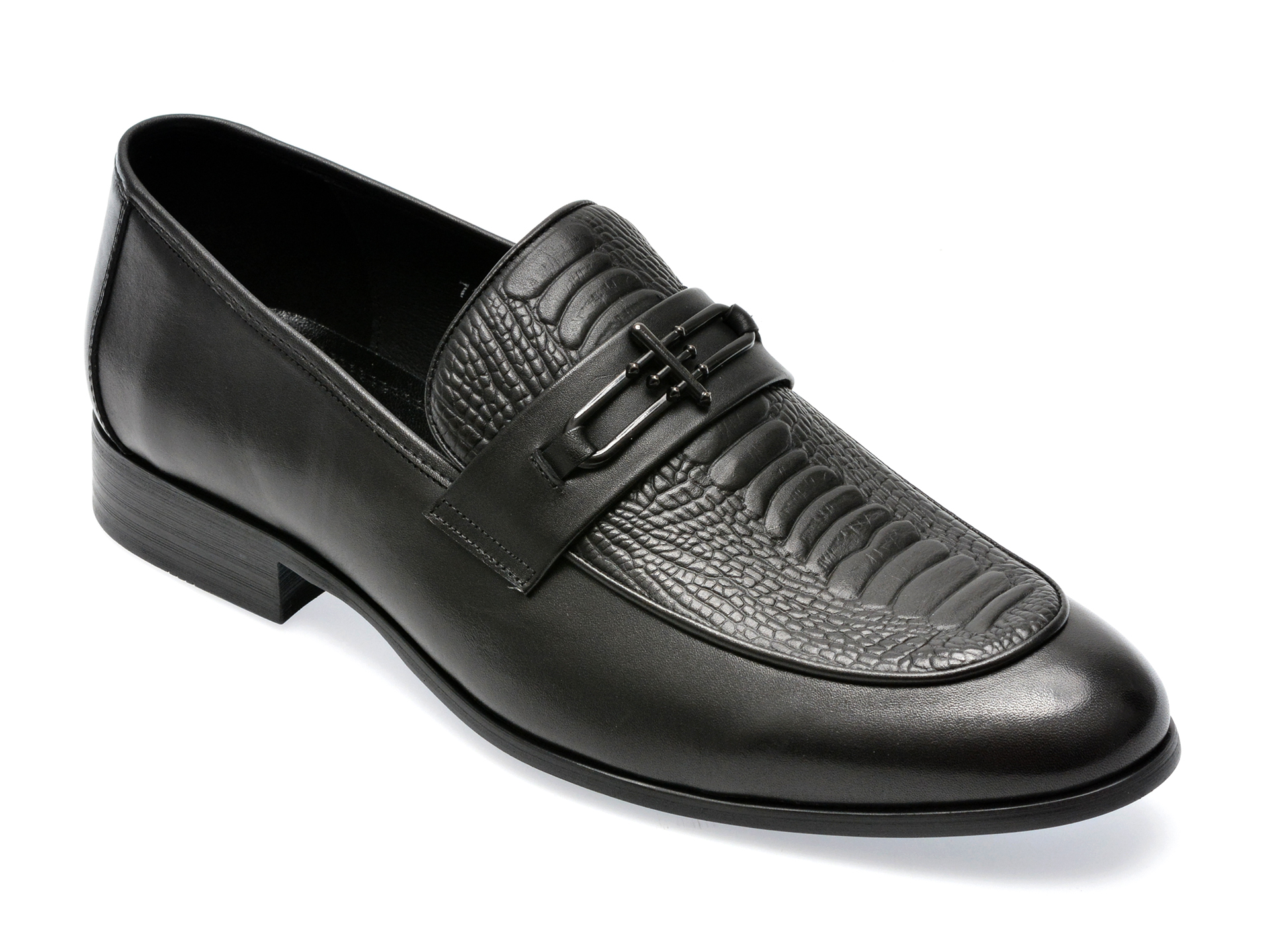 Pantofi OTTER negri, 71382, din piele naturala /barbati/pantofi imagine noua