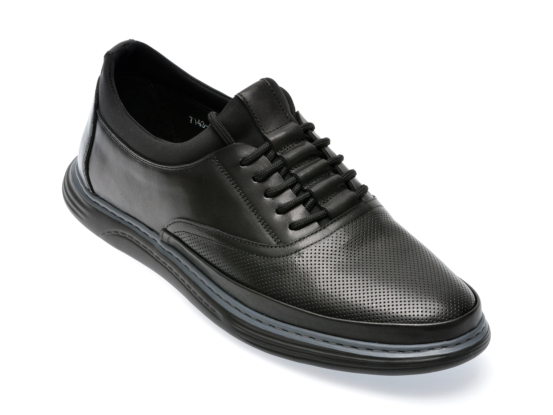 Pantofi OTTER negri, 7143, din piele naturala /barbati/pantofi imagine noua