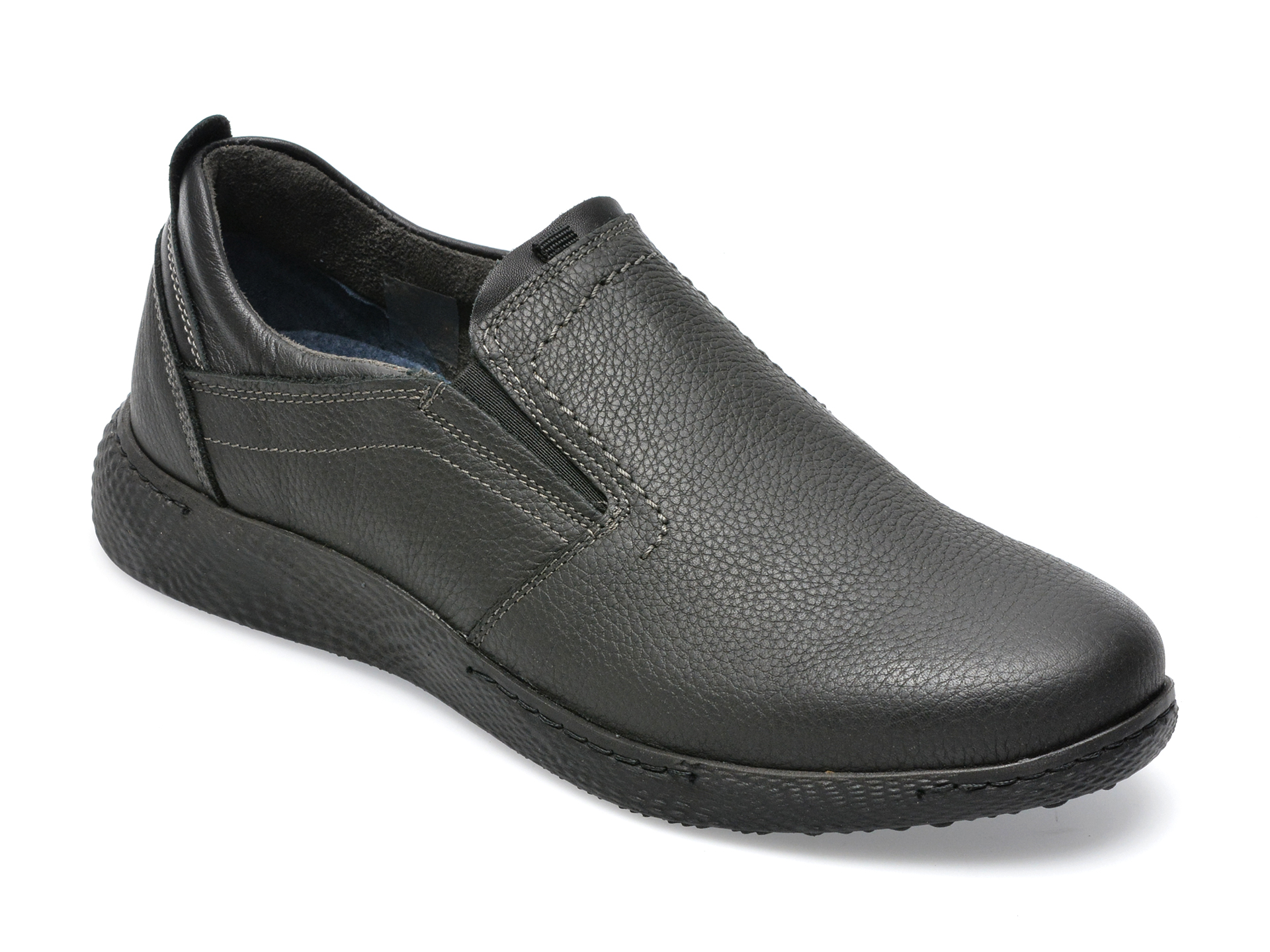 Pantofi OTTER negri, 8561, din piele naturala