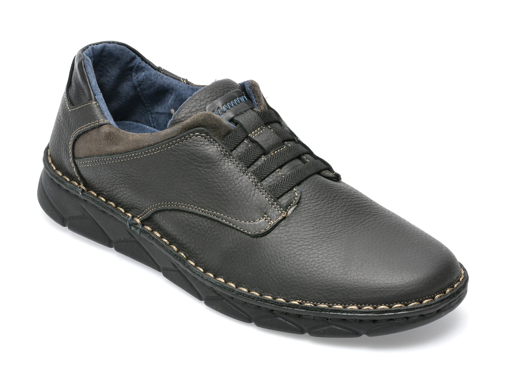 Pantofi OTTER negri, 8848, din piele naturala /barbati/pantofi