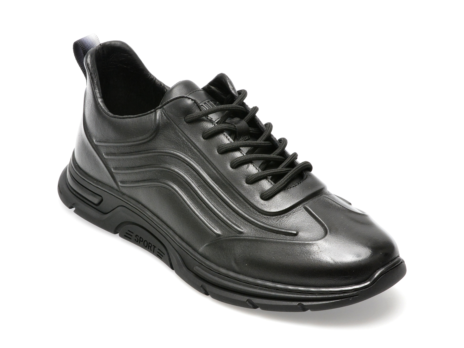 Pantofi OTTER negri, 91233, din piele naturala