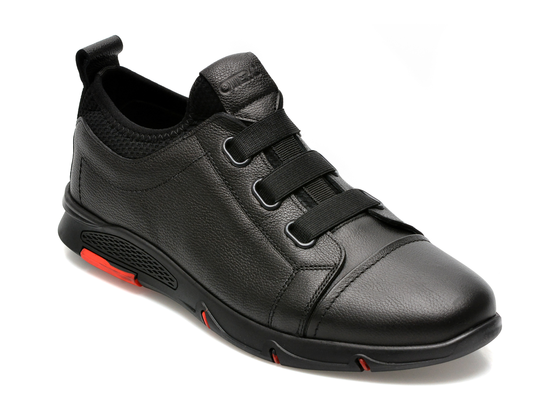 Pantofi OTTER negri, CASP8, din piele naturala /barbati/pantofi