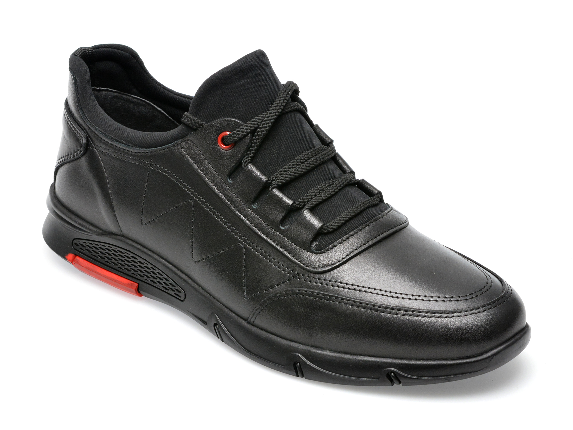 Pantofi OTTER negri, CASPER3, din piele naturala /barbati/pantofi imagine noua 2022