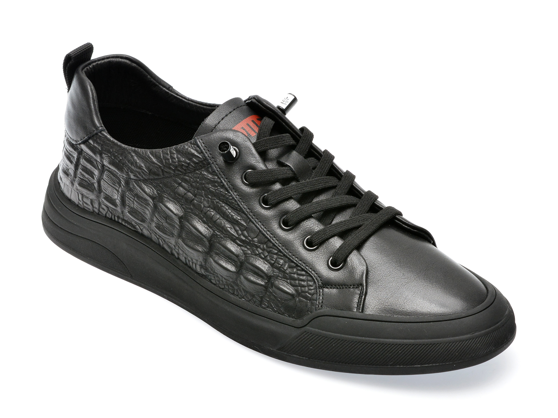 Pantofi OTTER negri, E195, din piele naturala /barbati/pantofi imagine super redus 2022
