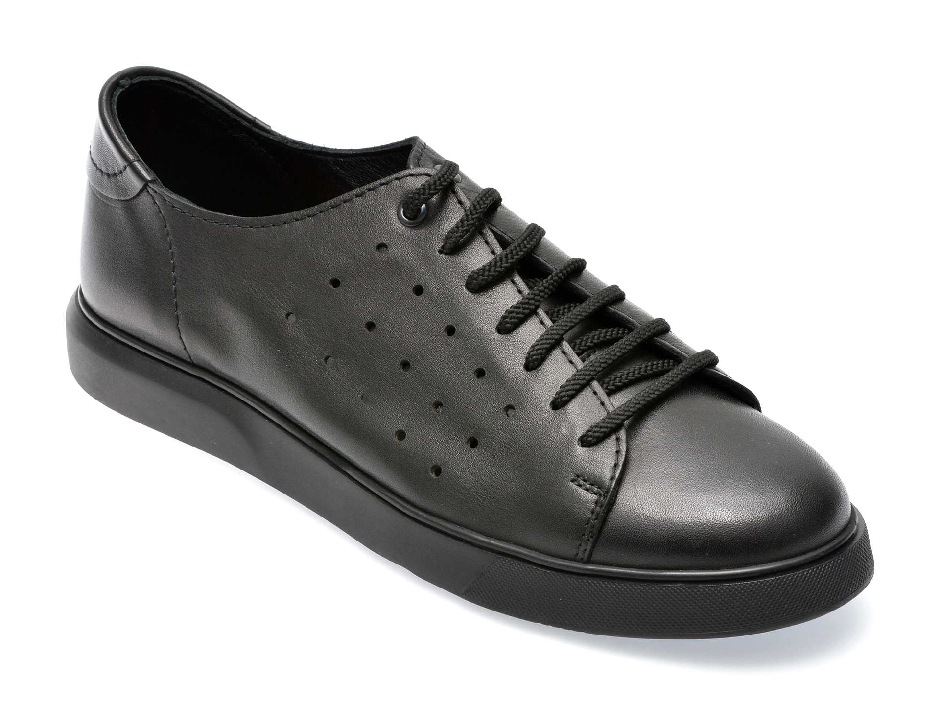 Pantofi OTTER negri, E2172, din piele naturala /barbati/pantofi
