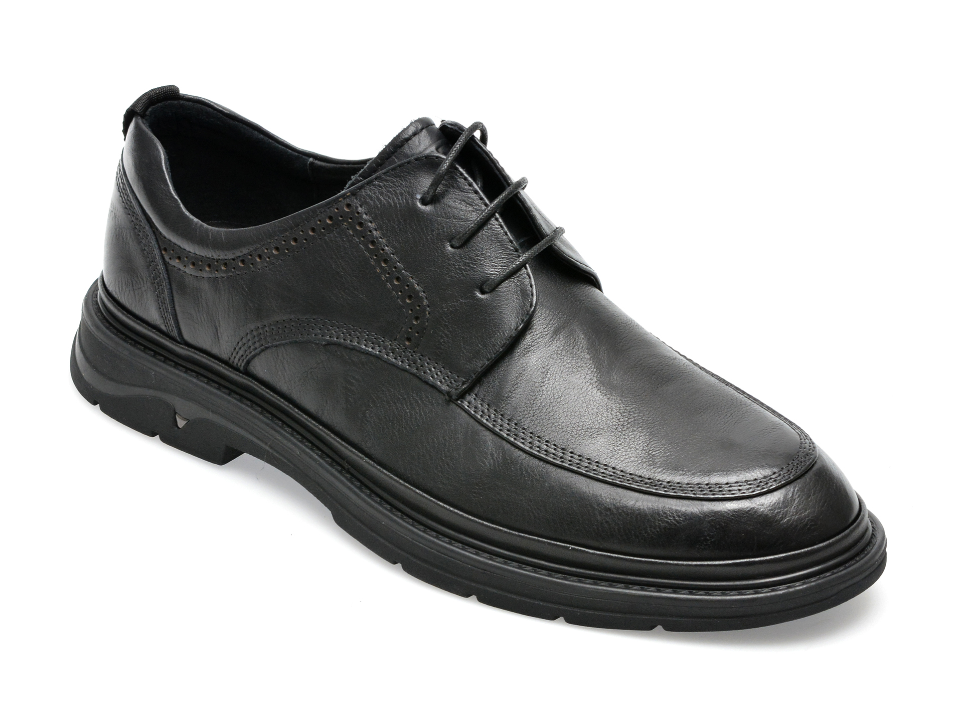 Pantofi OTTER negri, E620005, din piele naturala /barbati/pantofi