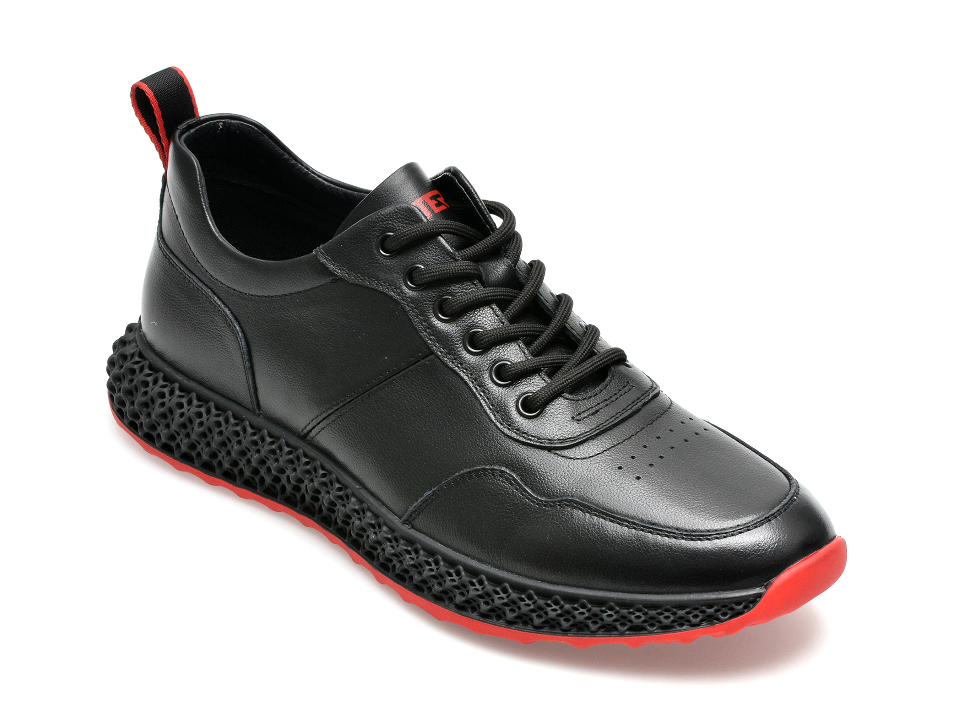 Pantofi OTTER negri, E620009, din piele naturala /barbati/pantofi