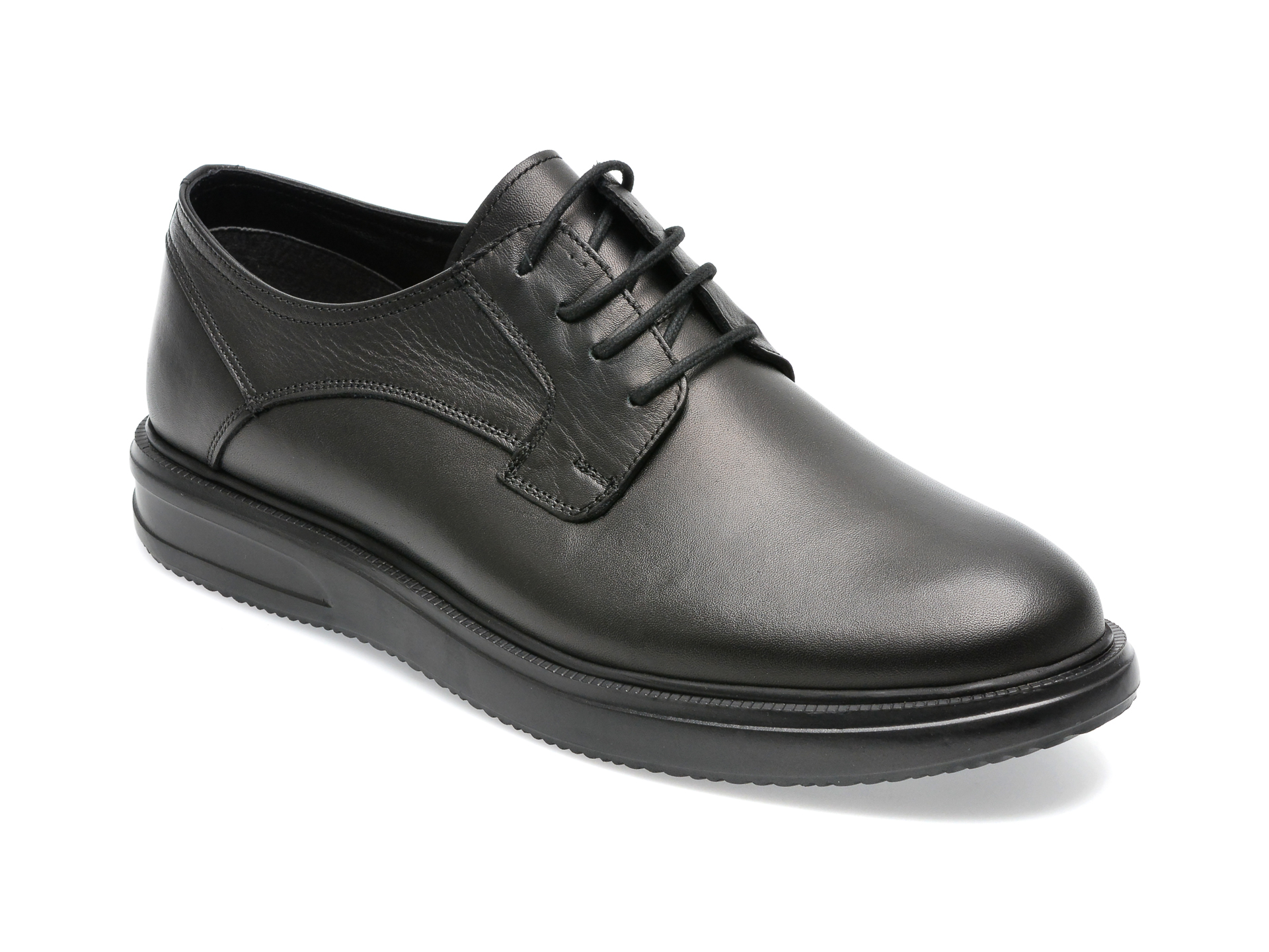Pantofi OTTER negri, E721, din piele naturala /barbati/pantofi imagine noua