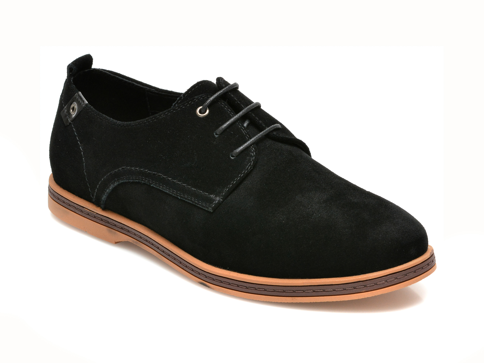 Pantofi OTTER negri, F01881, din piele intoarsa Otter poza reduceri 2021
