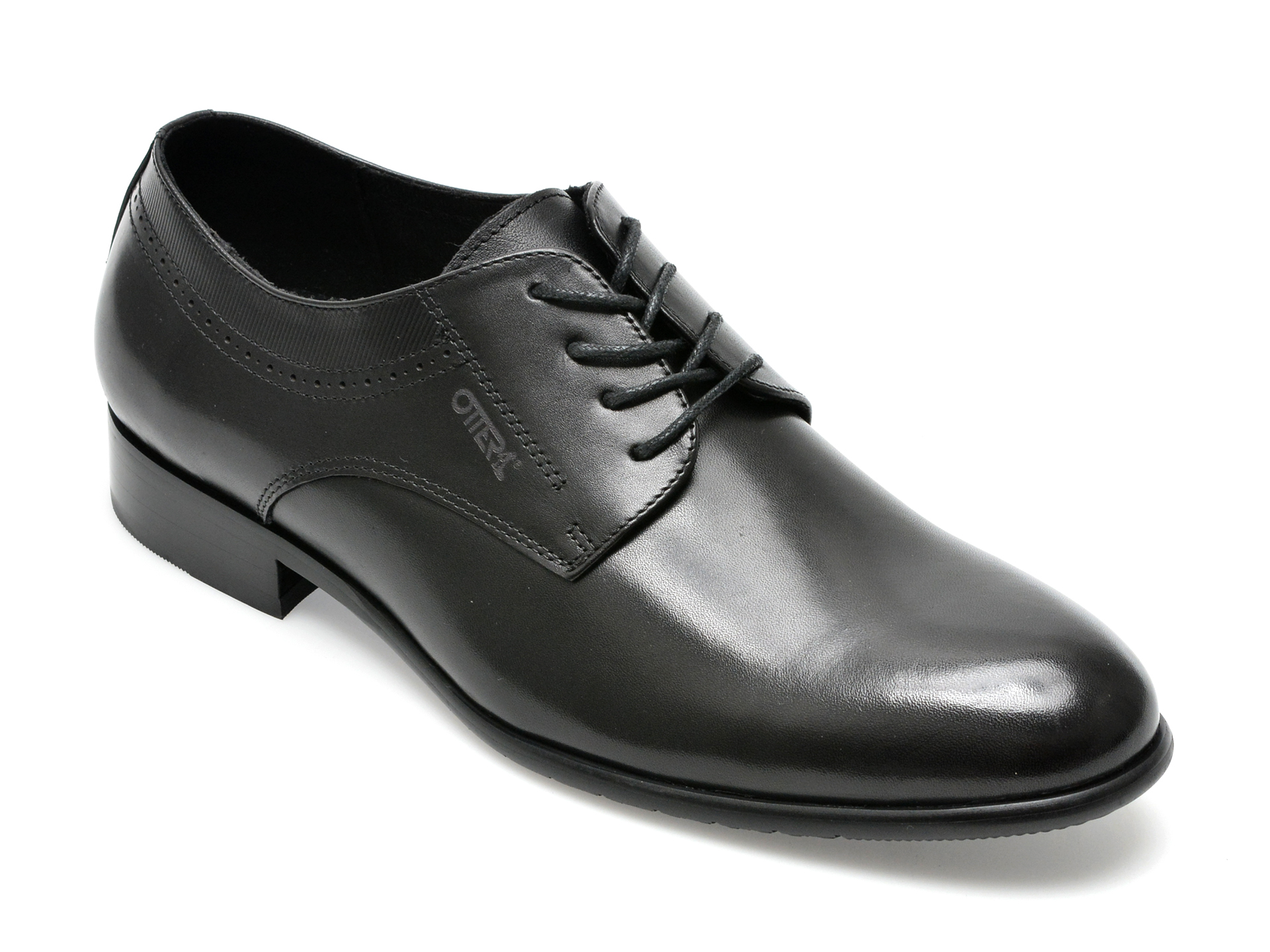 Pantofi OTTER negri, L120001, din piele naturala /barbati/pantofi imagine noua