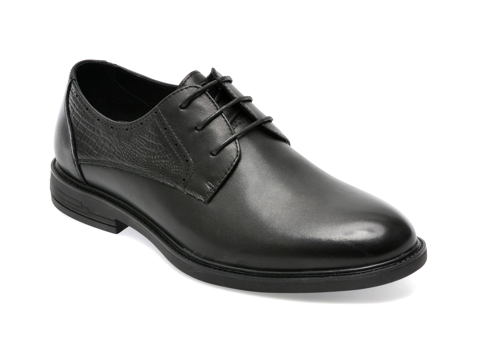 Pantofi OTTER negri, L25059, din piele naturala /barbati/pantofi