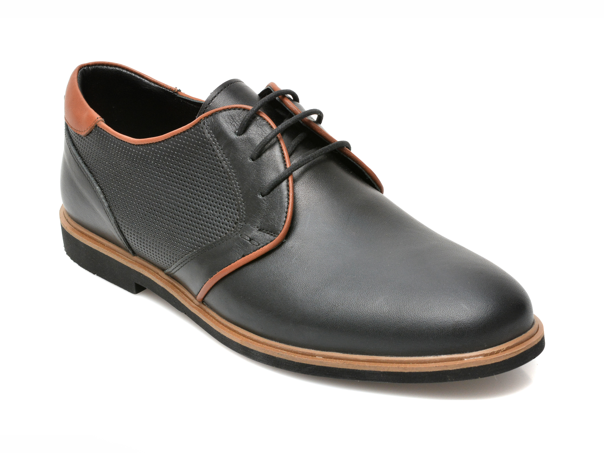 Pantofi OTTER negri, M08125, din piele naturala 2023 ❤️ Pret Super Black Friday otter.ro imagine noua 2022
