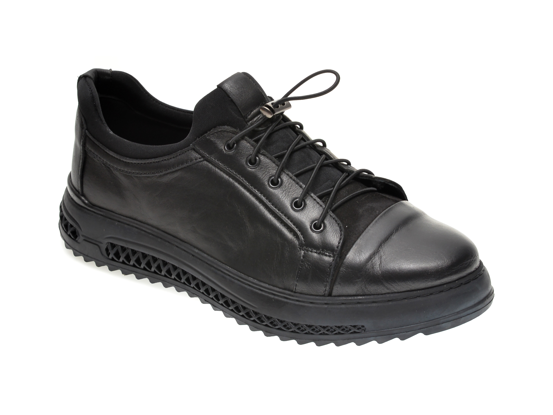 Pantofi OTTER negri, M5373, din piele naturala