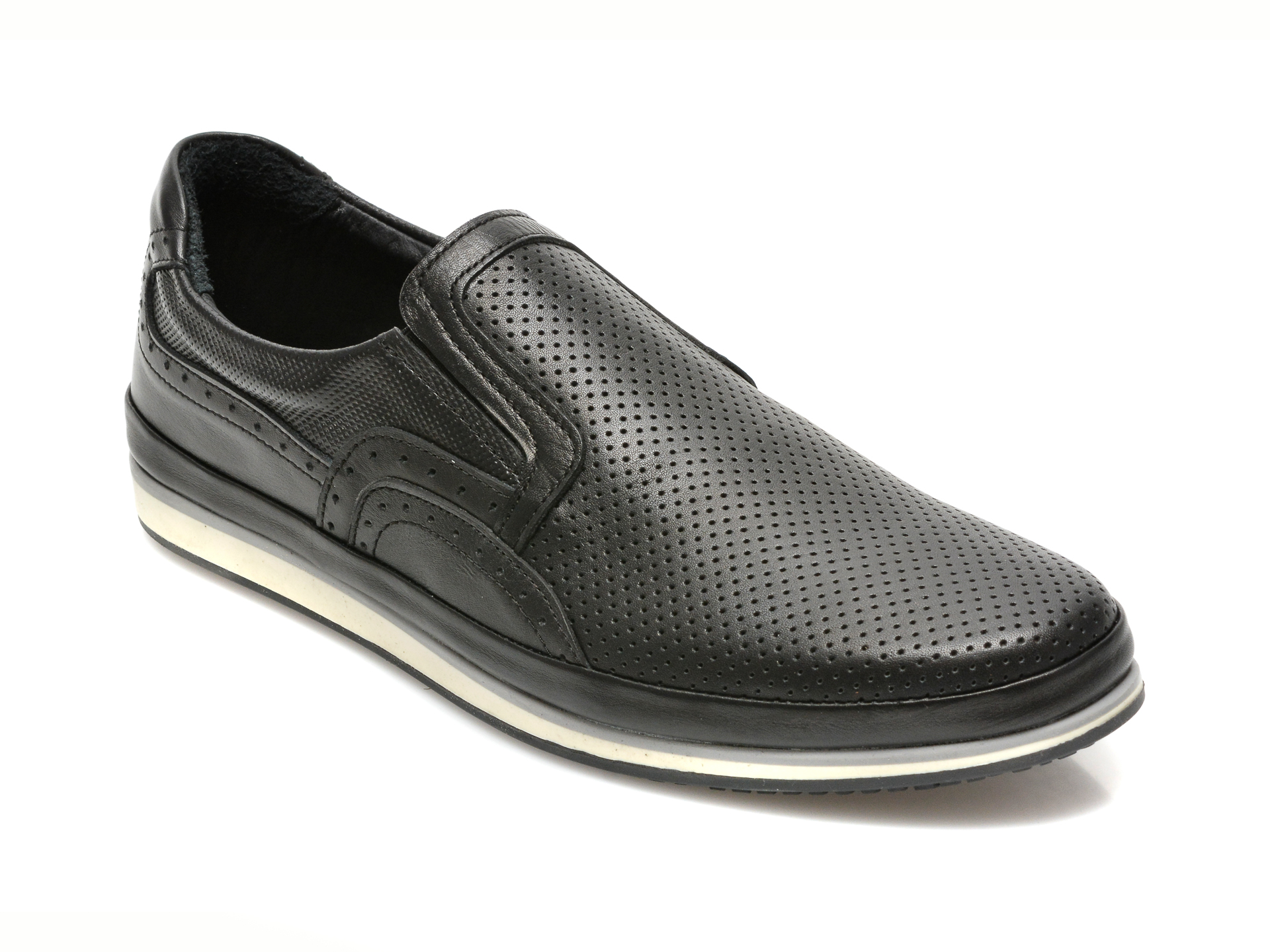 Pantofi OTTER negri, M5500, din piele naturala Otter imagine 2022 reducere