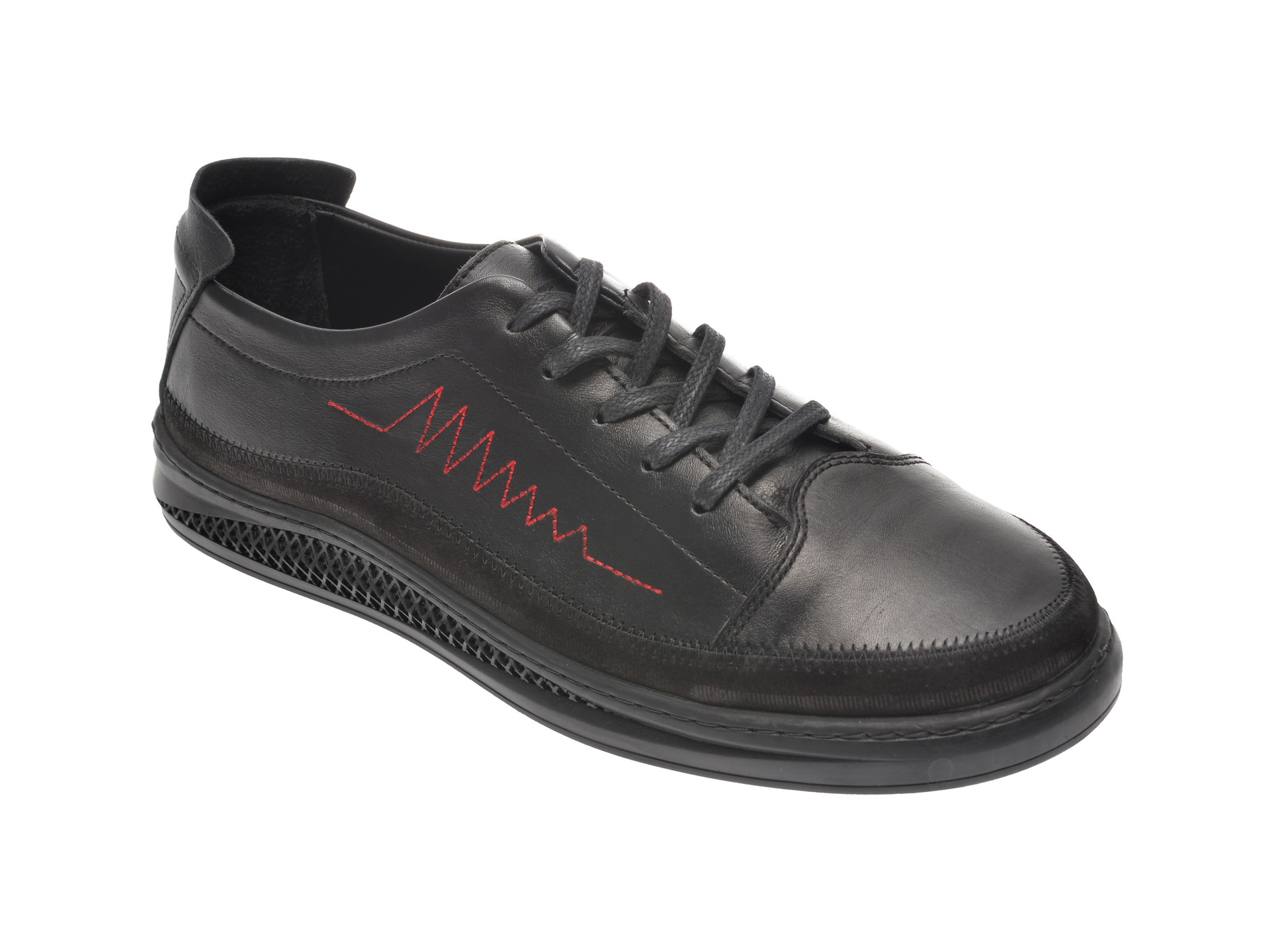 Pantofi OTTER negri, M5603, din piele naturala