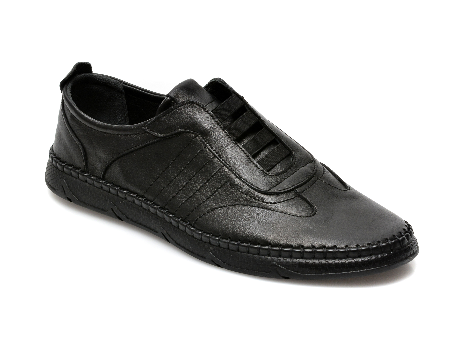 Pantofi OTTER negri, M5652, din piele naturala imagine Black Friday 2021