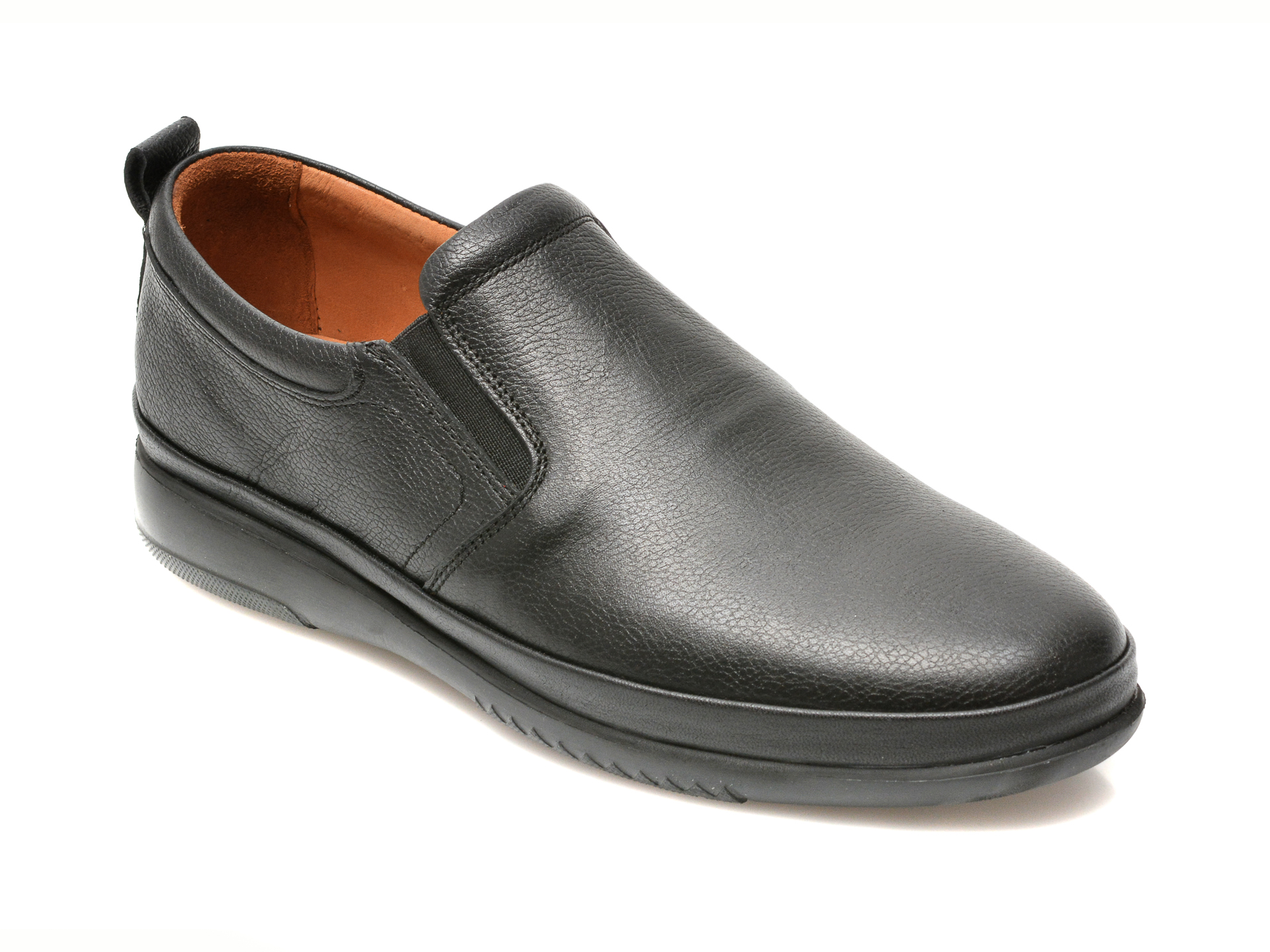 Pantofi OTTER negri, M5741, din piele naturala /barbati/pantofi
