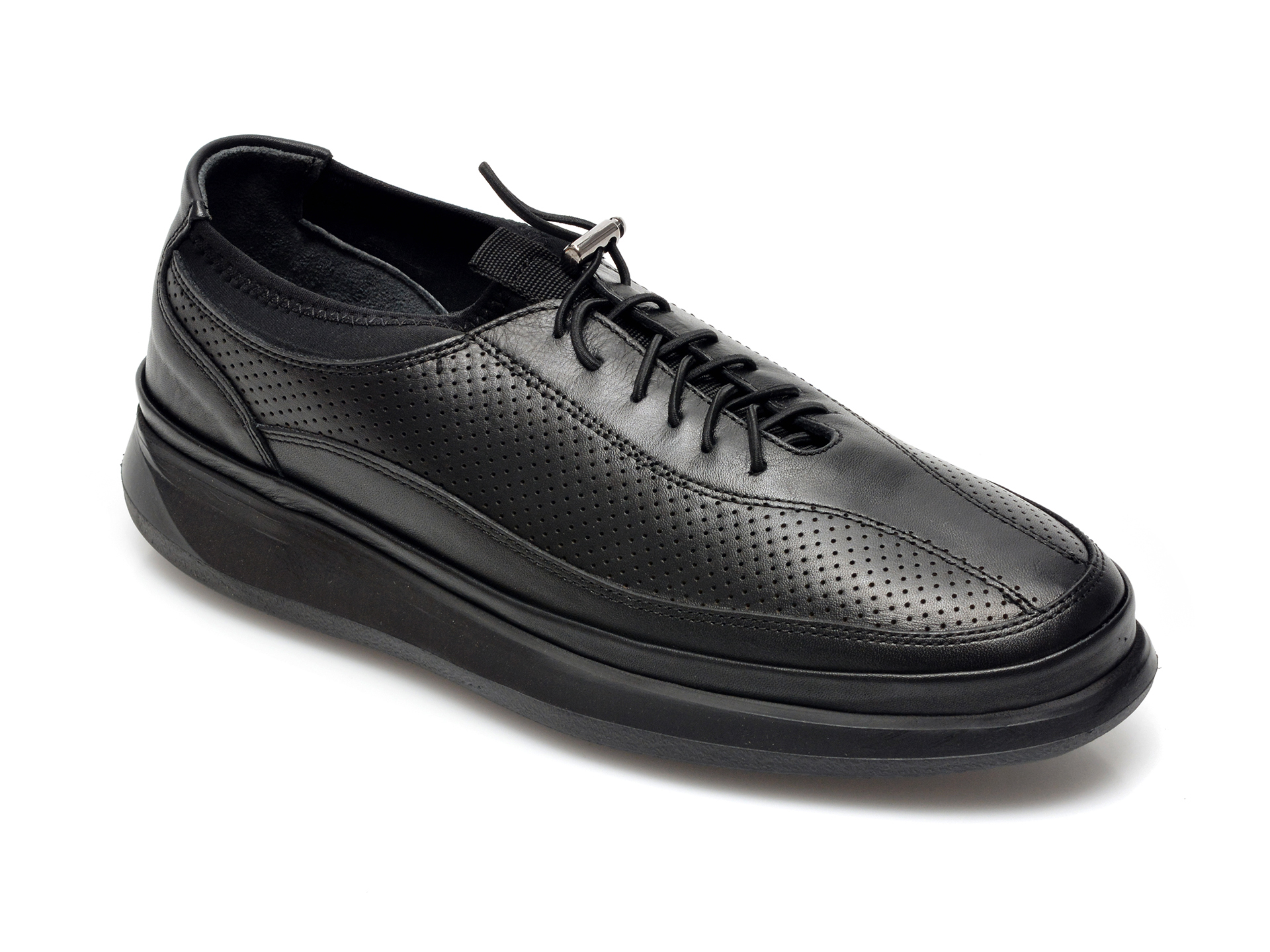 Pantofi OTTER negri, M6065, din piele naturala imagine Black Friday 2021