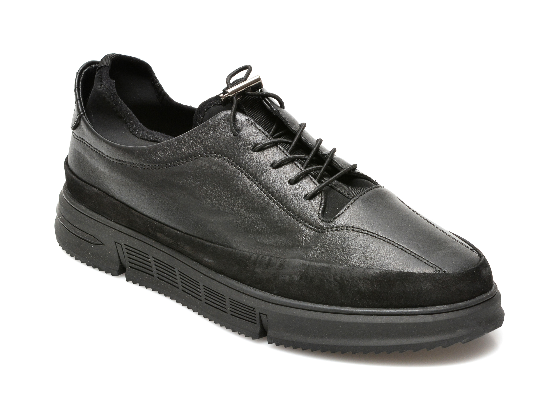 Pantofi OTTER negri, M6123, din piele naturala Otter