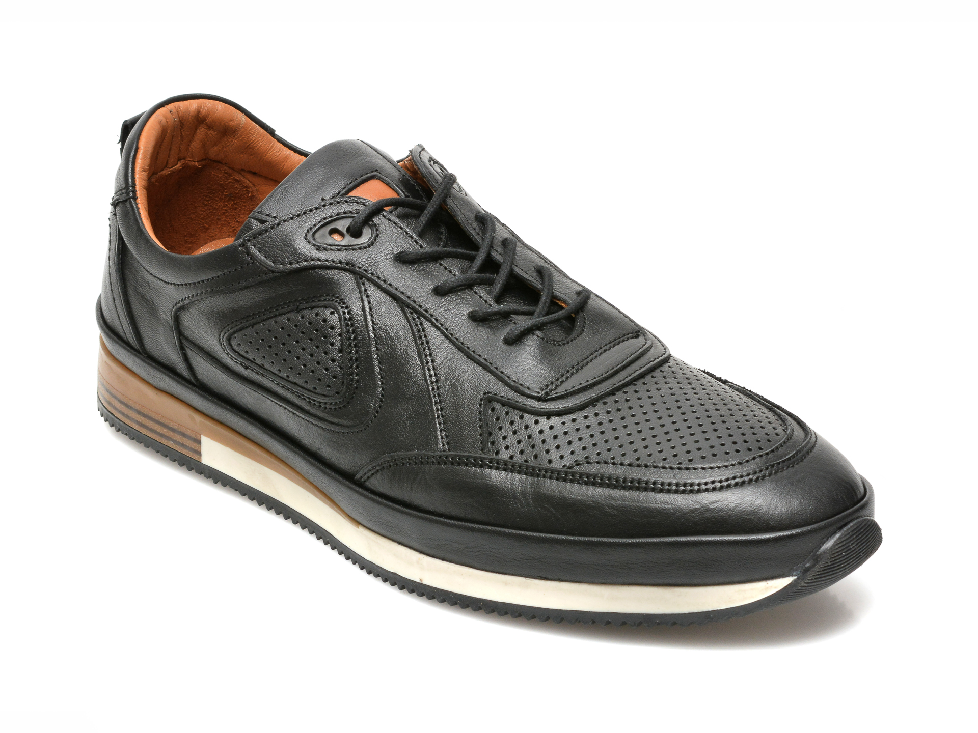 Pantofi OTTER negri, M6351, din piele naturala Otter imagine 2022 reducere
