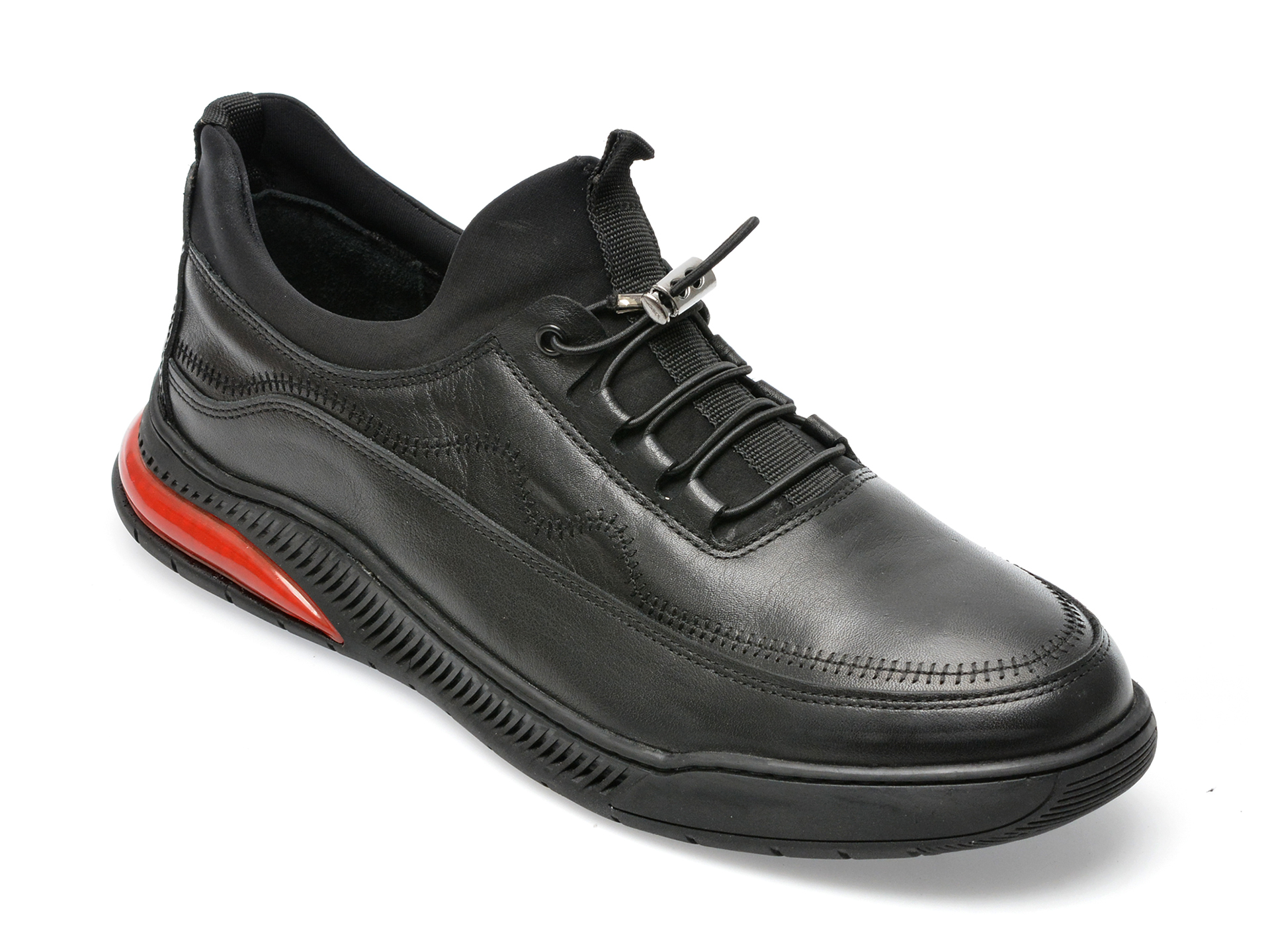 Pantofi OTTER negri, M66929, din piele naturala /barbati/pantofi imagine noua