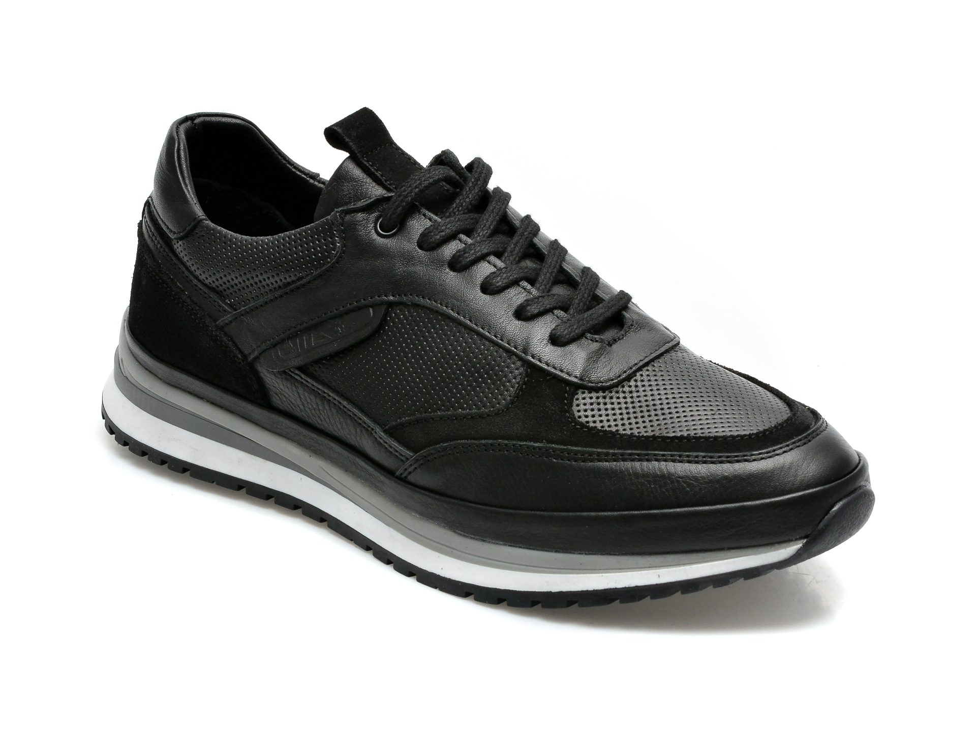Pantofi OTTER negri, M67149, din piele naturala /barbati/pantofi