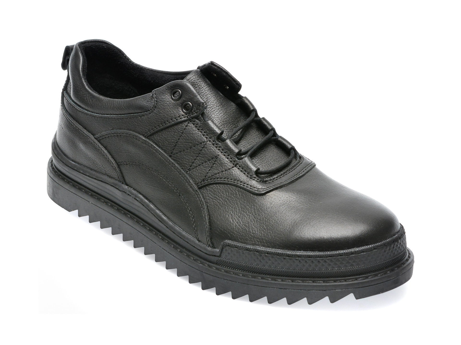 Pantofi OTTER negri, M6722, din piele naturala /barbati/pantofi imagine super redus 2022