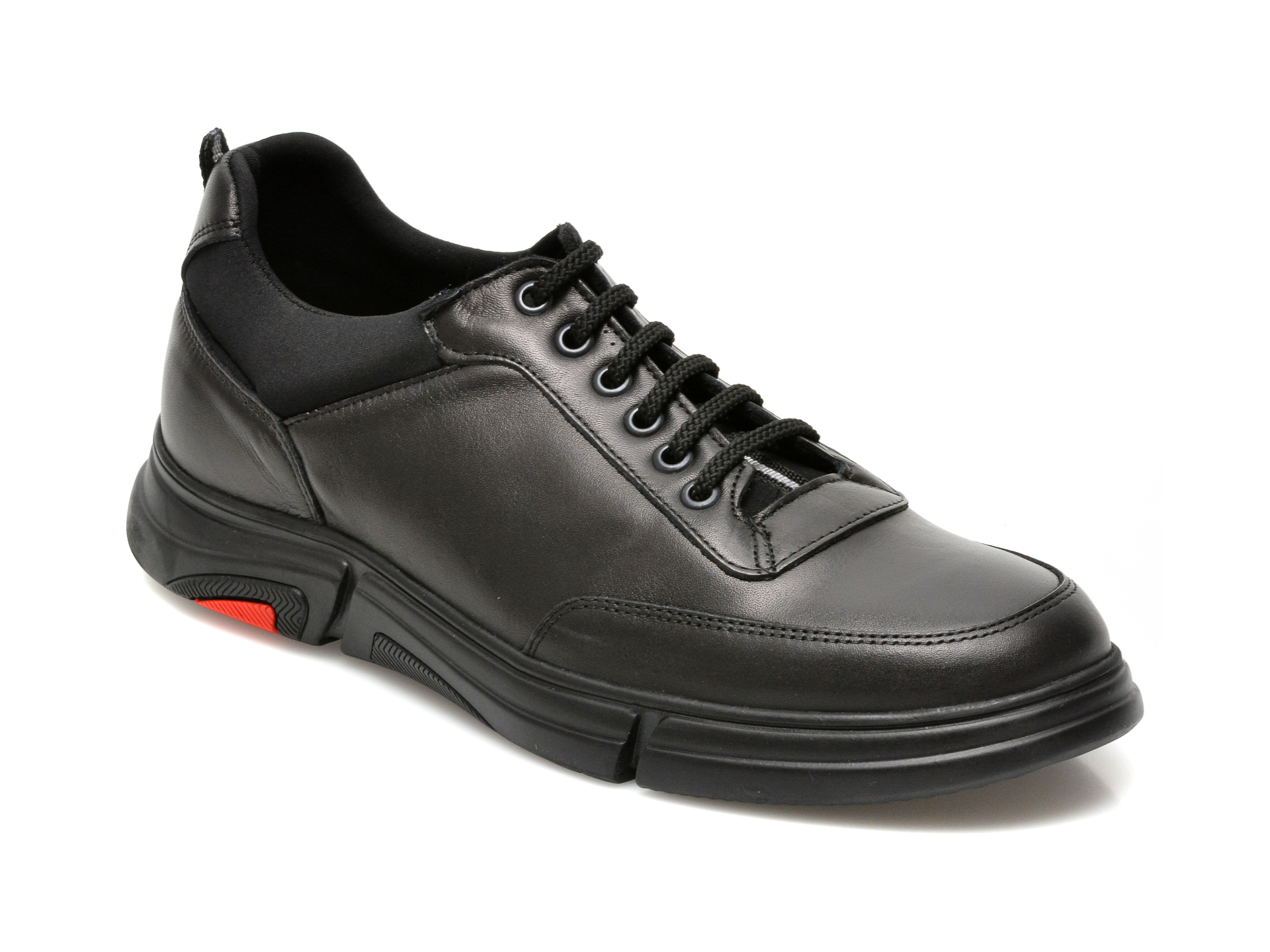 Pantofi OTTER negri, PRN700, din piele naturala