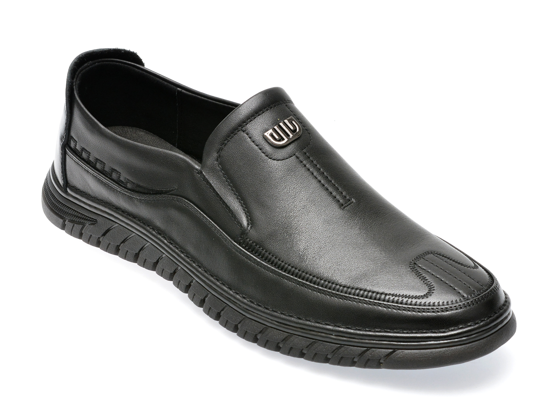 Pantofi OTTER negri, RE20008, din piele naturala /barbati/pantofi imagine super redus 2022