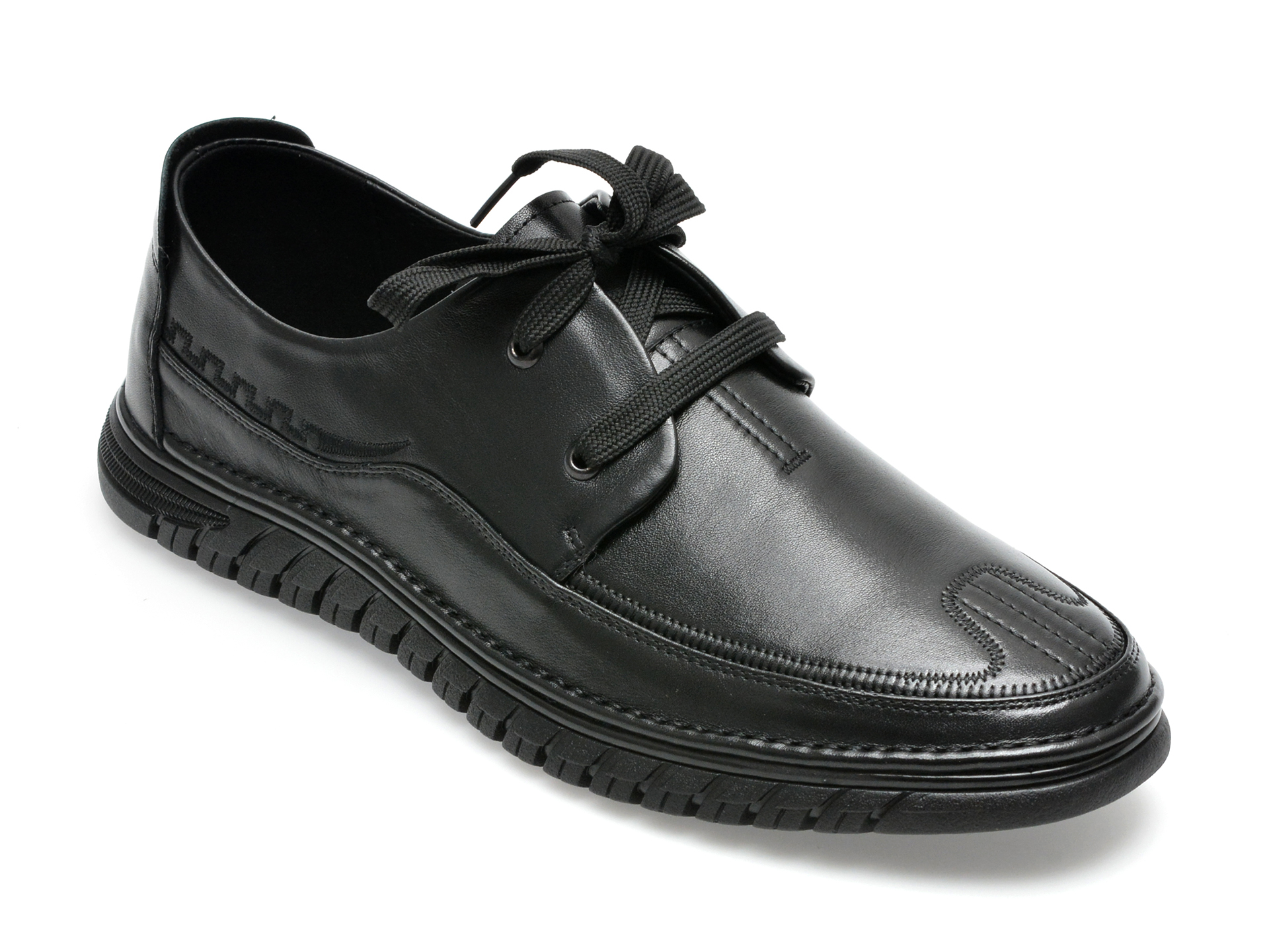 Pantofi OTTER negri, RE20012, din piele naturala /barbati/pantofi imagine super redus 2022