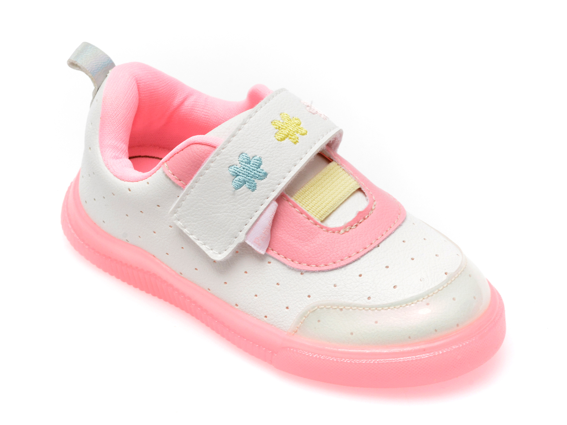 Pantofi PAMPILI albi, 699006, din piele ecologica /copii/incaltaminte