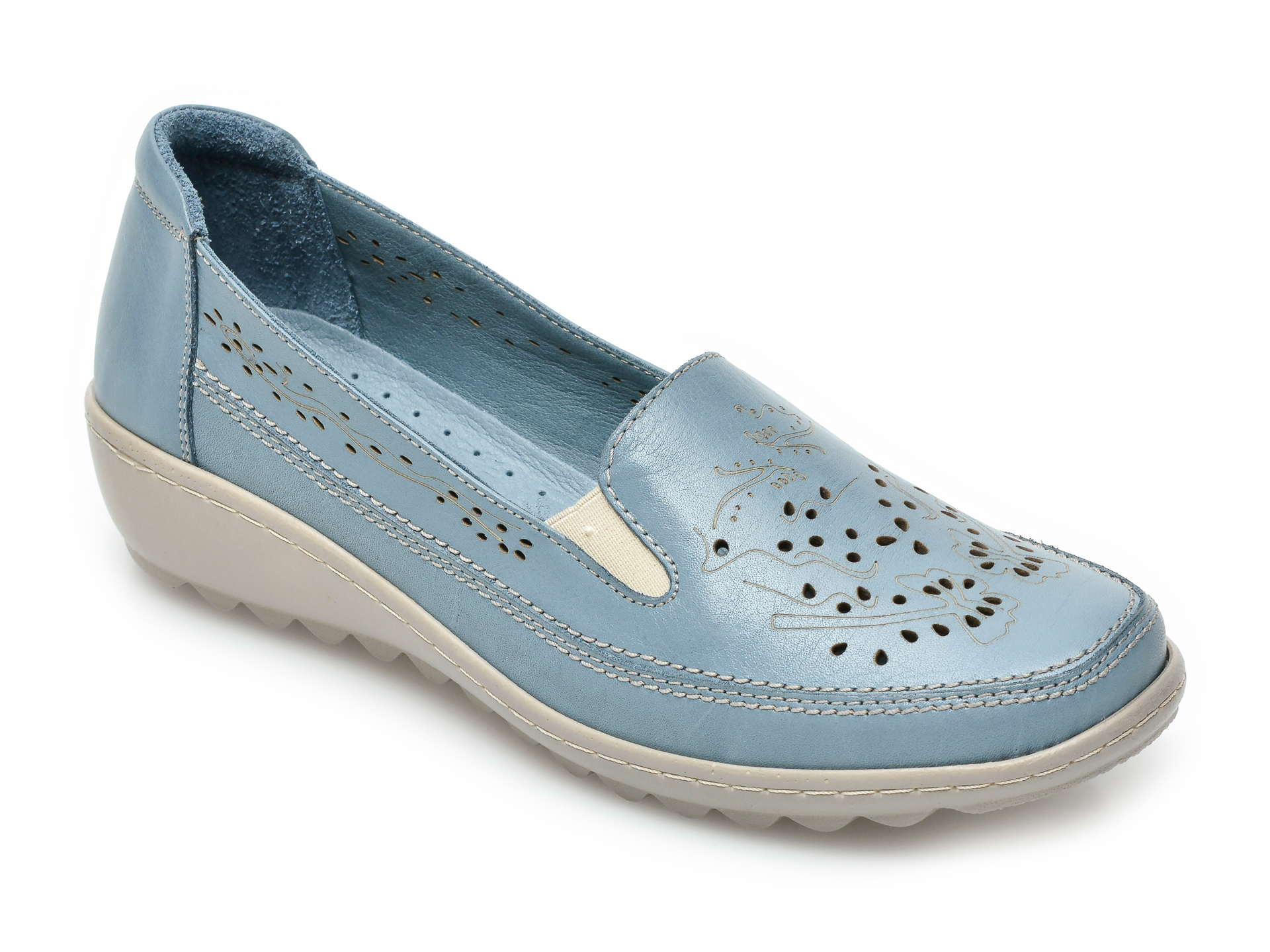 Pantofi PASS COLLECTION albastri, 19715, din piele naturala otter.ro