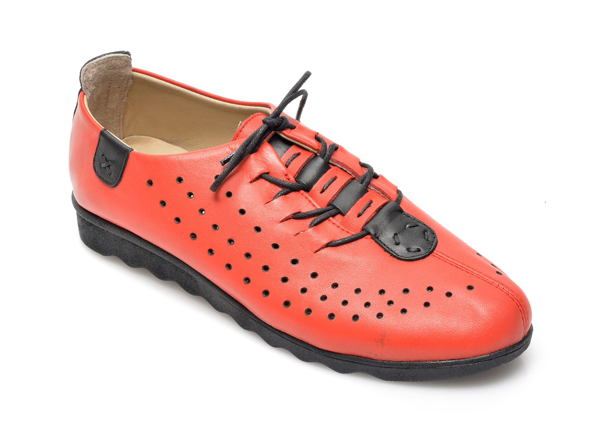 Pantofi PASS COLLECTION rosii, K92101, din piele naturala
