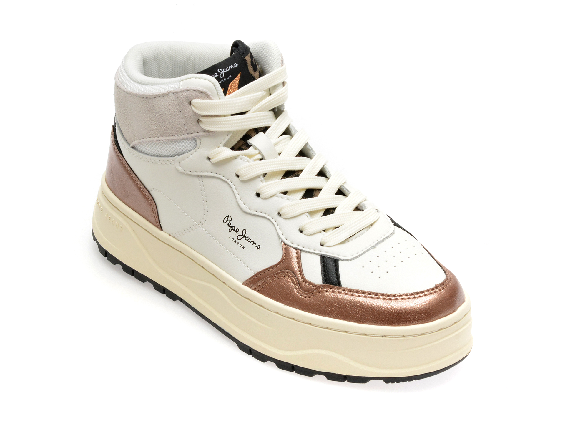 Pantofi PEPE JEANS albi, LS31500, din piele ecologica