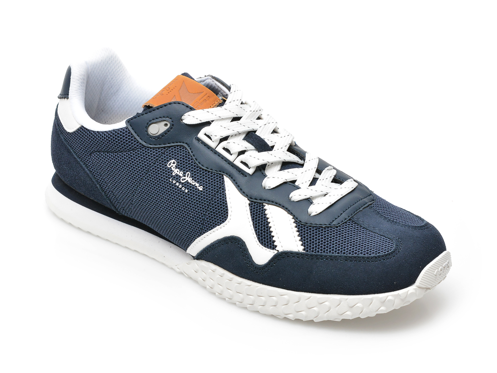 Pantofi PEPE JEANS bleumarin, MS30818, din material textil si piele naturala otter.ro otter.ro