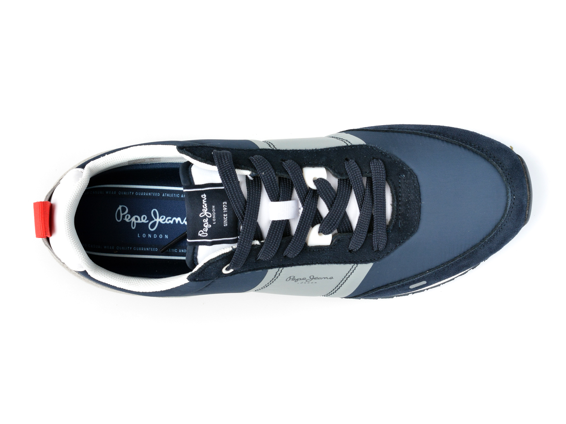 Poze Pantofi PEPE JEANS bleumarin, MS30909, din piele intoarsa si material textil otter.ro