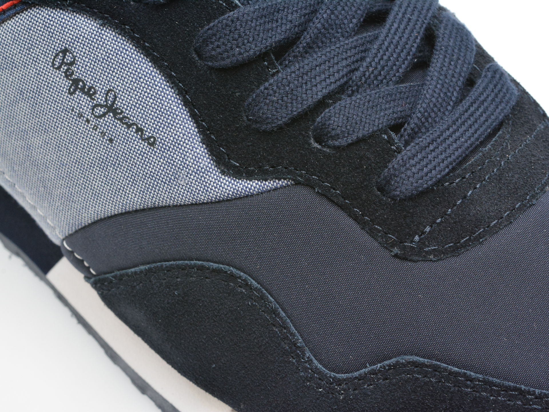 Poze Pantofi PEPE JEANS bleumarin, MS30990, din piele intoarsa si material textil