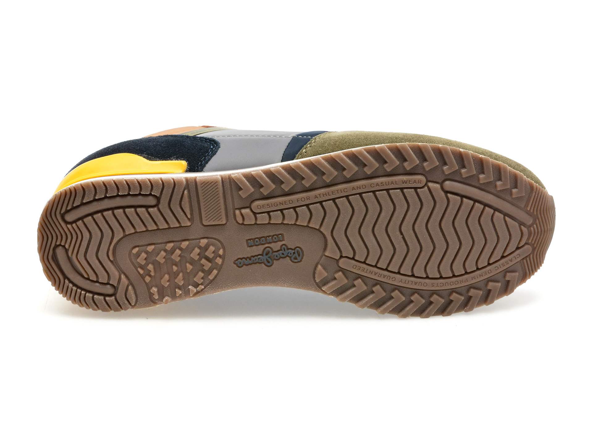 Pantofi PEPE JEANS kaki, MS30989, din piele intoarsa si material textil
