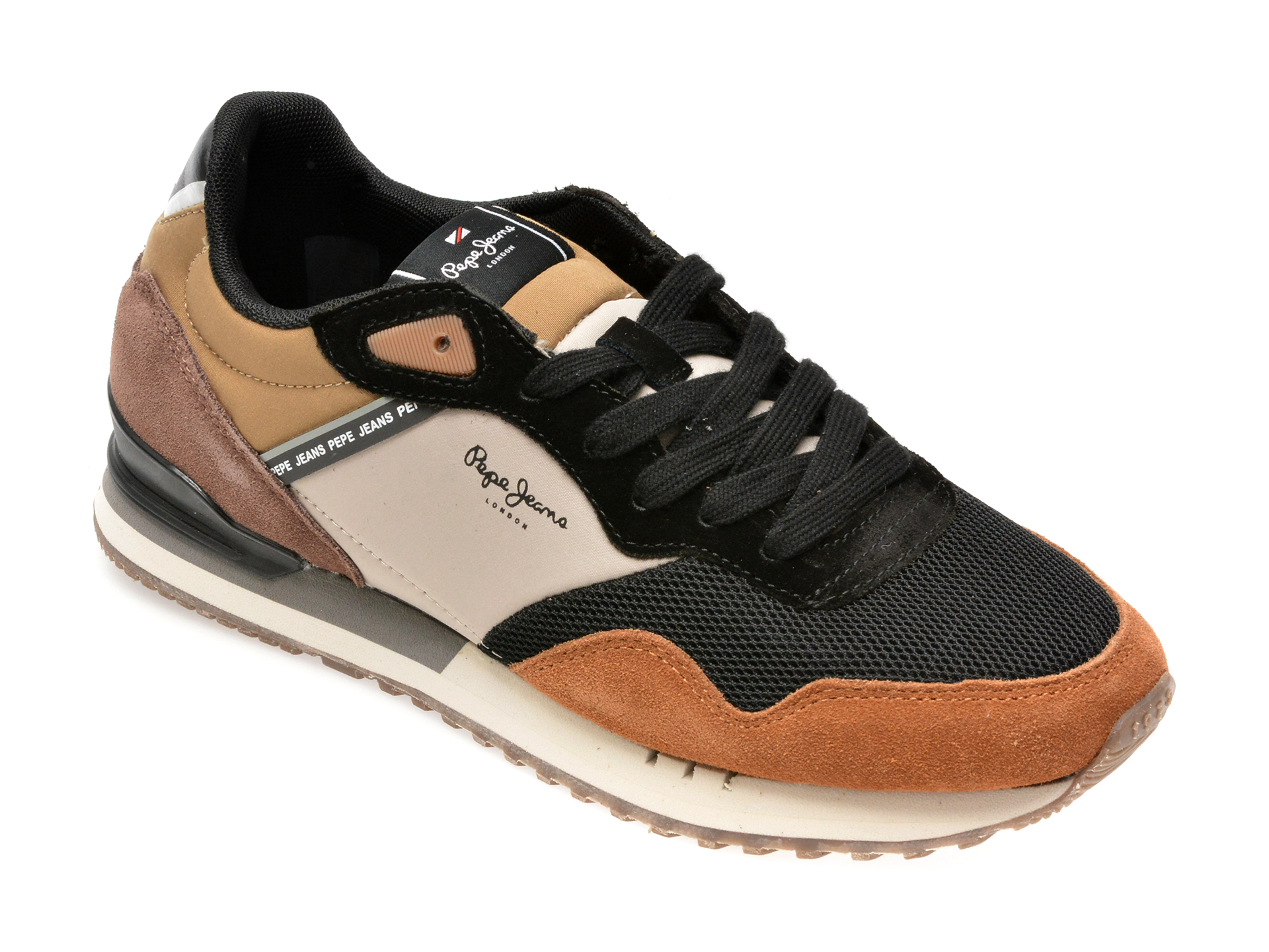 Pantofi PEPE JEANS negri, MS30992, din piele intoarsa si material textil /barbati/pantofi imagine noua