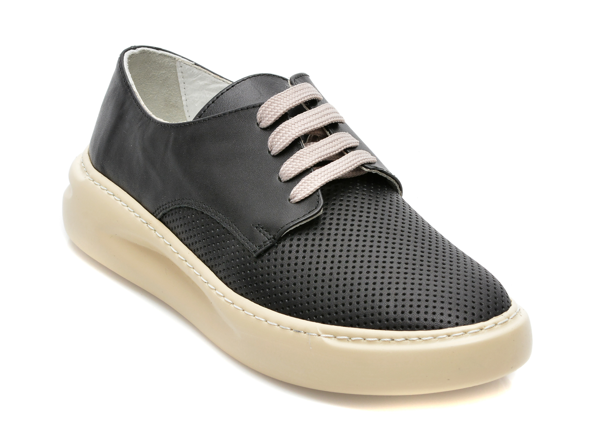 Pantofi PERLA PINA negri, 3011, din piele naturala /femei/pantofi