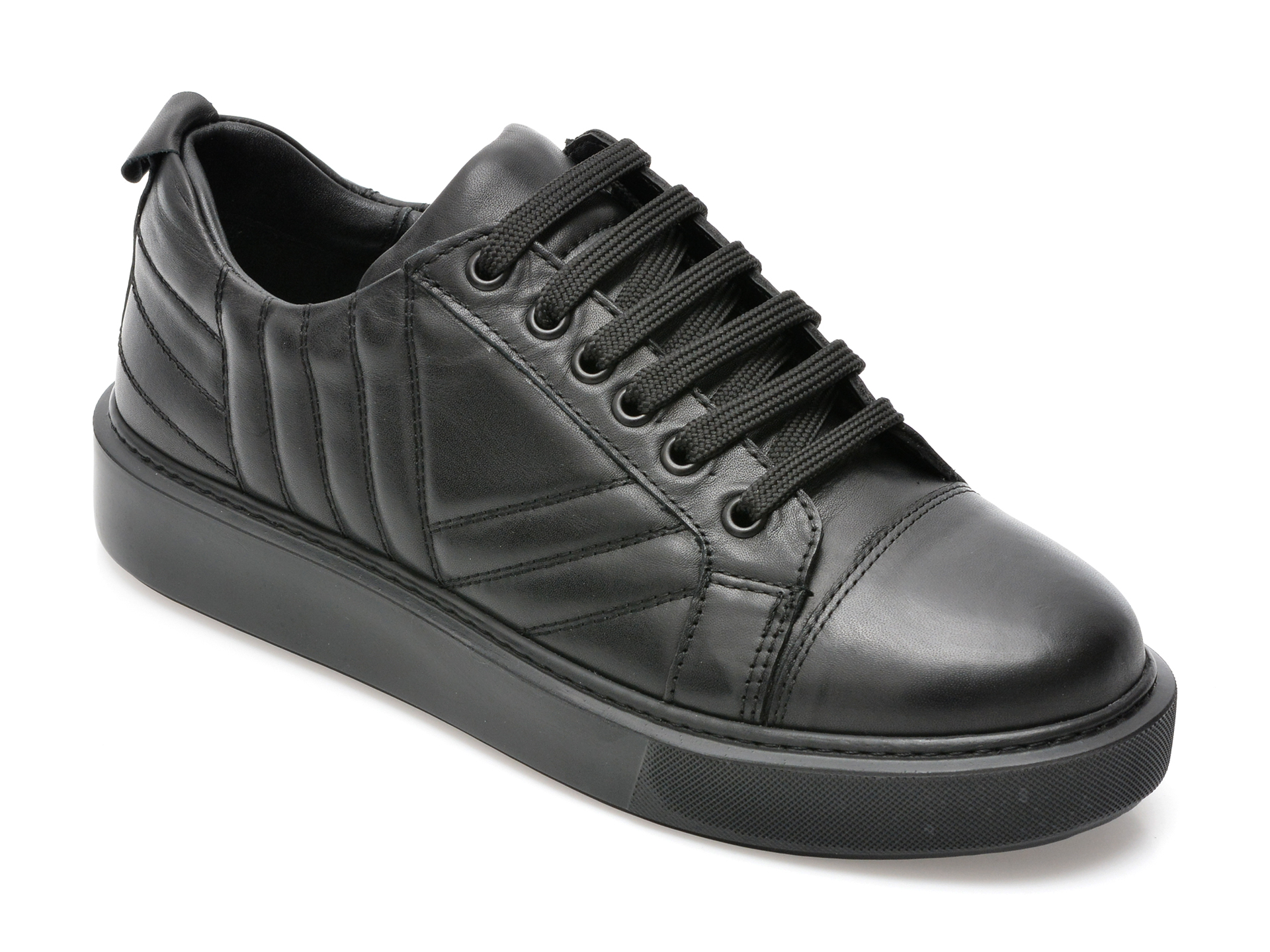 Pantofi PIANTA negri, 113930, din piele naturala