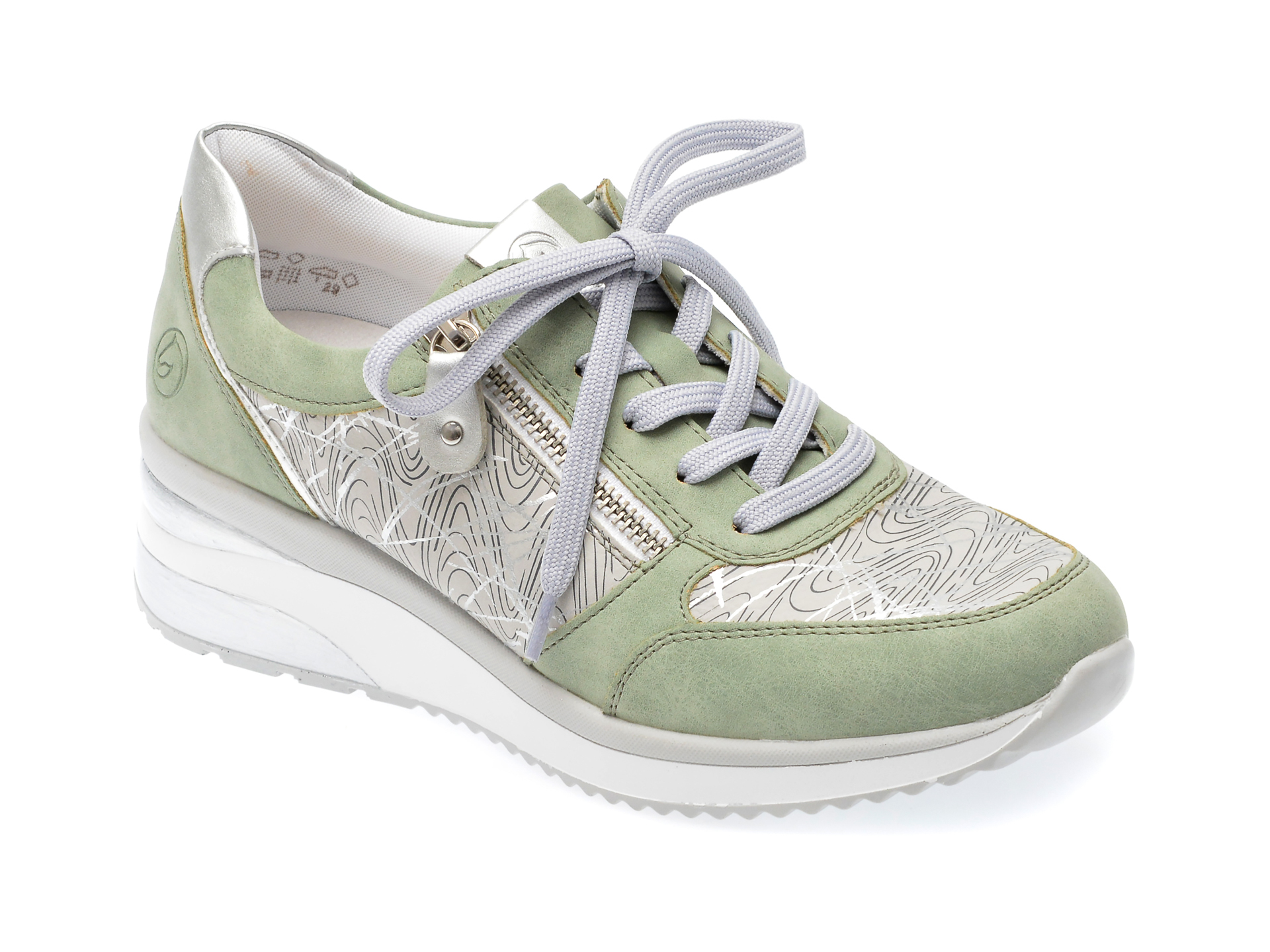Pantofi REMONTE verzi, D2400, din piele ecologica