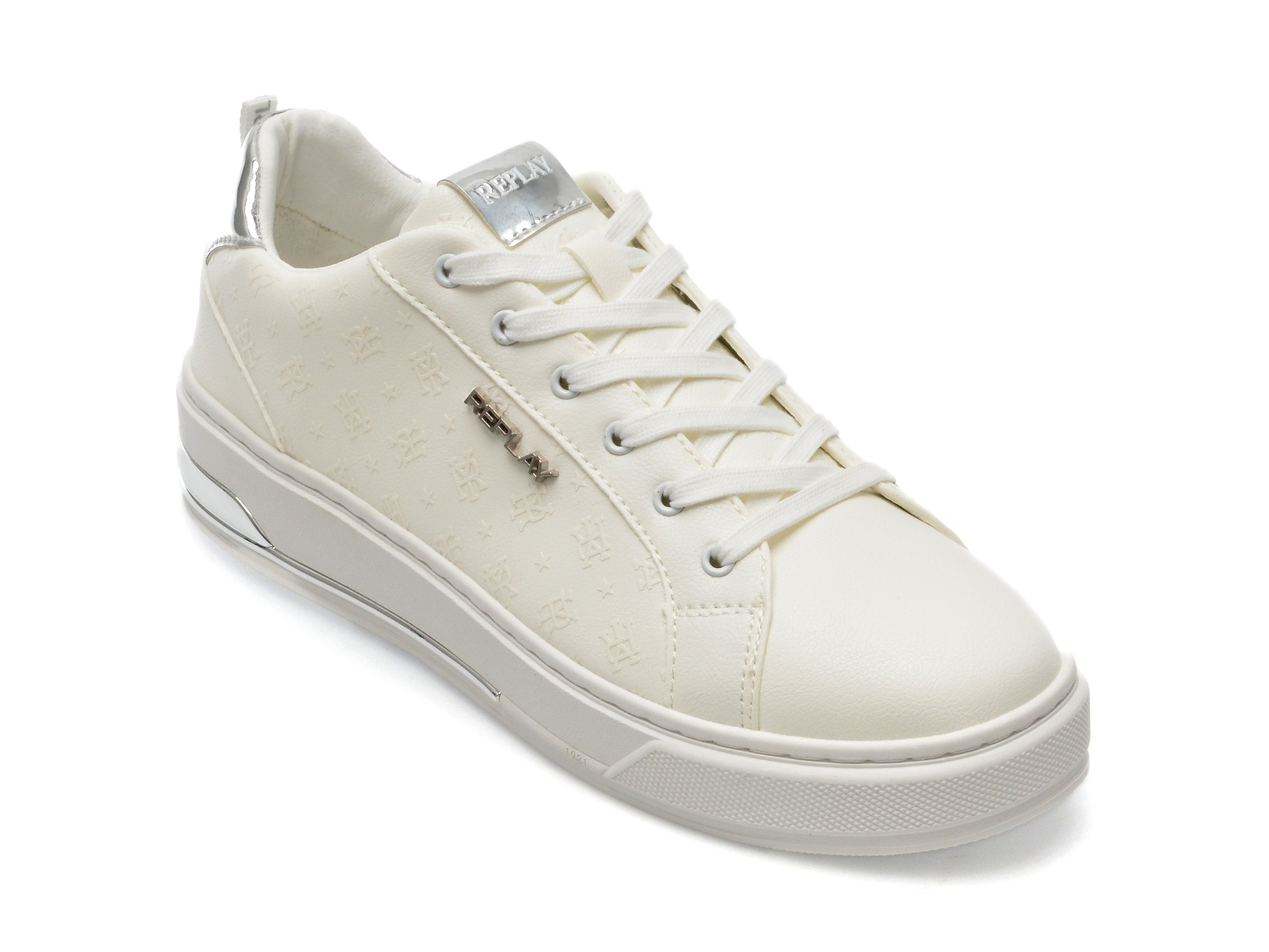 Pantofi REPLAY albi, BZ2413S, din piele ecologica