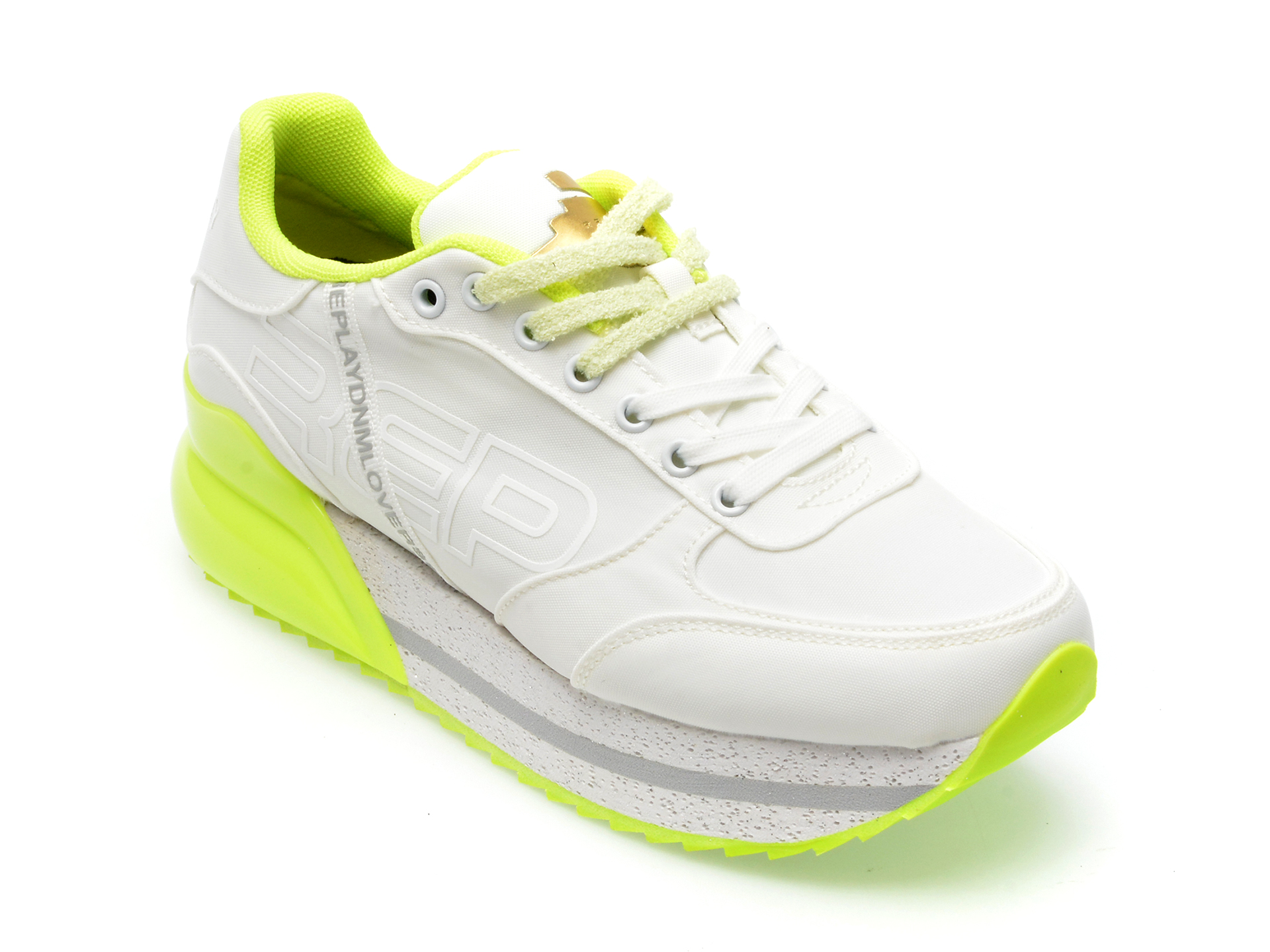 Pantofi REPLAY albi, WS3D36T, din material textil