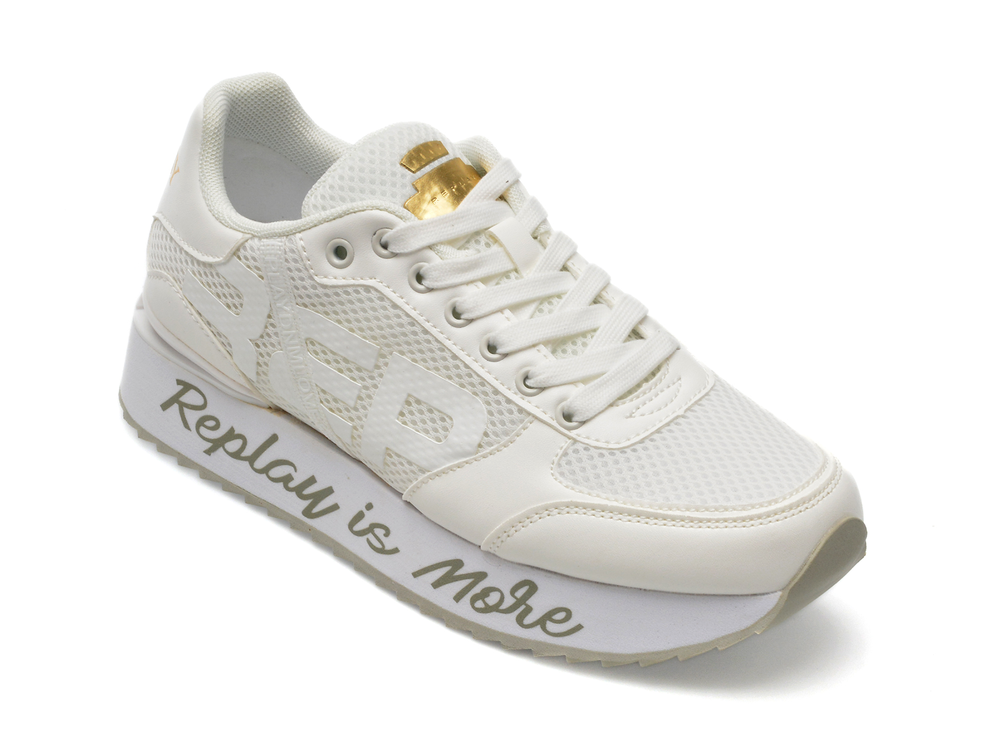 Pantofi REPLAY albi, WS6390T, din material textil